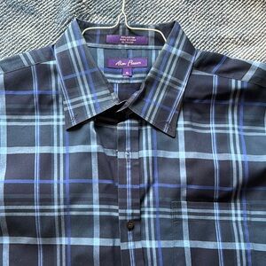 Alan Flusser Blue Plaid Men's Shirt